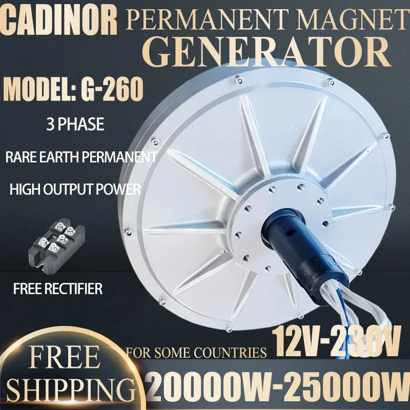 Gearless Permanent Magnet Generator Used for Wind Turbines and Water Turbines Low Speed 180-500rpm 25000W 12V 24V 48V 220V