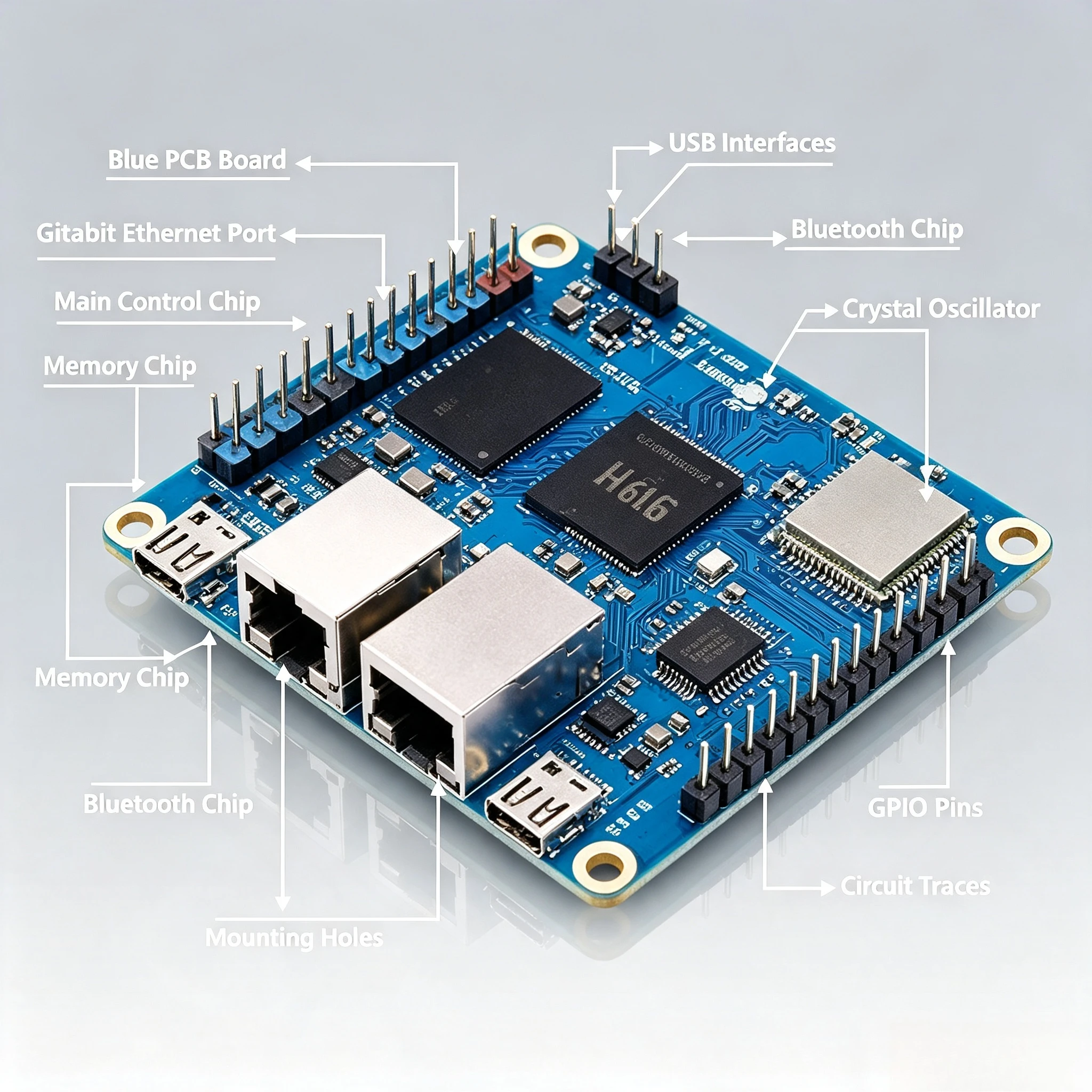 Zero3 (2G) Main Board Pi Zero3 2GB H618 Microcontroller, Embedded Single Board Computer