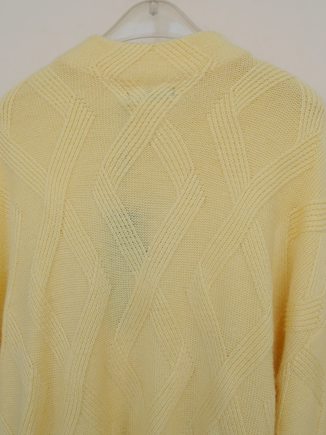 سترة نسائية للخريف والشتاء فضفاضة تناسب مزيج فرو الأرانب سترة ناعمة دافئة تسعة طول Sve مستديرة Ne عادية رقيقة صفراء #4