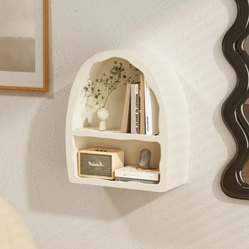 

Premium Scandinavian Simple White Arch Wall Living Room Small Desktop Organizer Wall Shelf Hanging Cabinet