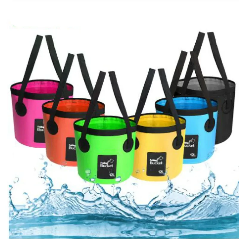 12L Bowl Sink Washing Bag Car Wash Bucket Portable Outdoor Travel Foldable Water Multifunction Folding