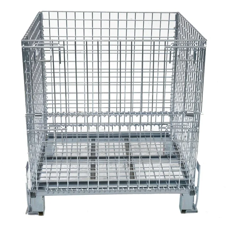 Commercial High Strength Foldable Screen Container Cage Cargo and Storage Equipment with Roller Type