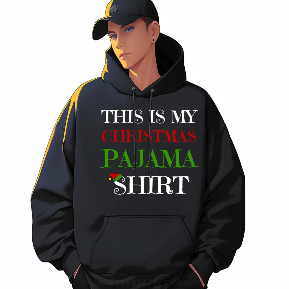 This Is My Christmas Pajama Hoodie Men Graphic Tees Clothes Long Sleeve Pullover Hoodie For Men