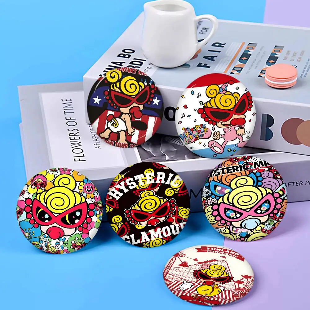 Japan Fashion Hysteric Mini 58mm Animals Funny Brooches Badge Backpack Clothes Gift Accessory