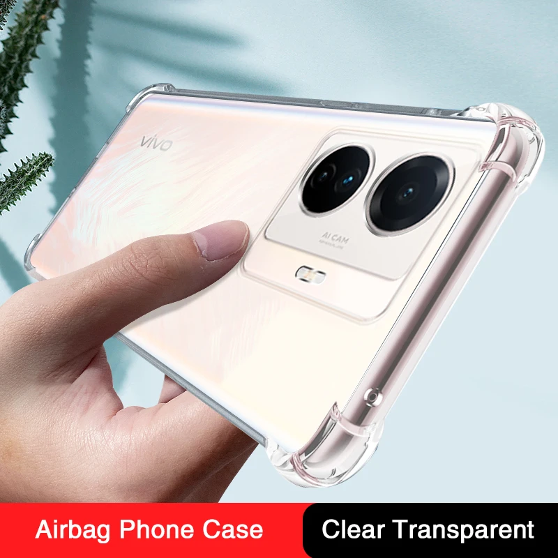 

Soft Airbag Silicone Mobile Phone Case for VIVO T1 Pro T1X T1Pro 4G 5G Luxury Transparent Original Back Cover Fundas Accessories