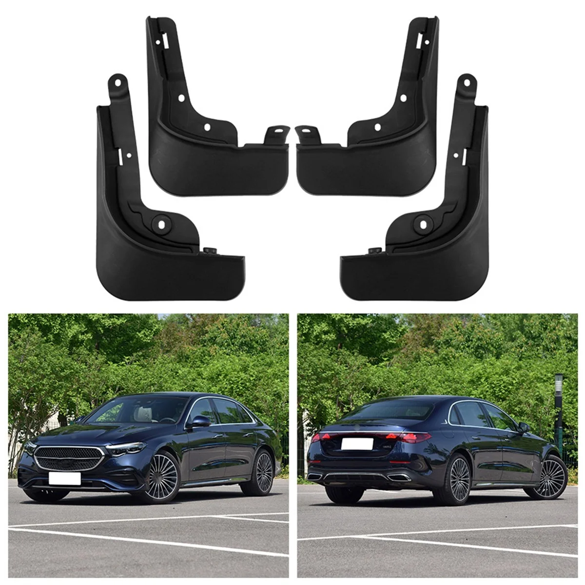 Car Mudguards for Mercedes-Benz E-Class Sport 2024 Front Rear Mud Flaps Guards Splash Fender Car Exterior