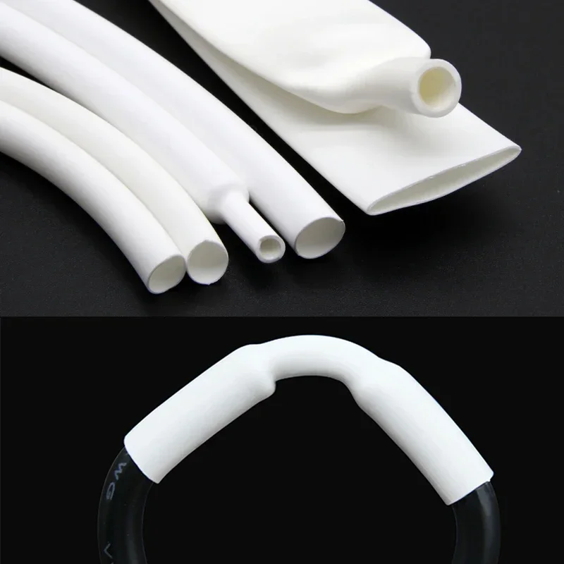 1/5/10/25/50M White 3:1 Heat Shrink Tube With Glue Inside Diameter 1.6mm ~ 39mm Adhesive Lined Waterproof Insulation Sleeve Wrap