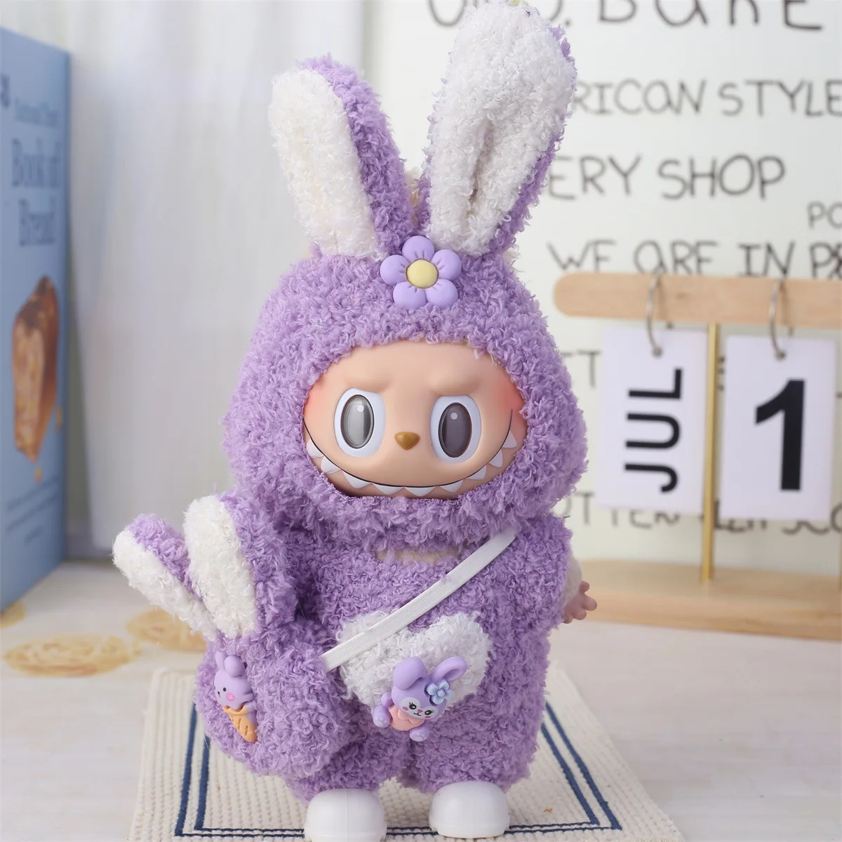 

Mini Doll'S Clothes Outfit Accessories For 15-17cm Ropa Labubu and 10cm cotton doll Striped T-shirt 3-piece set Clothing