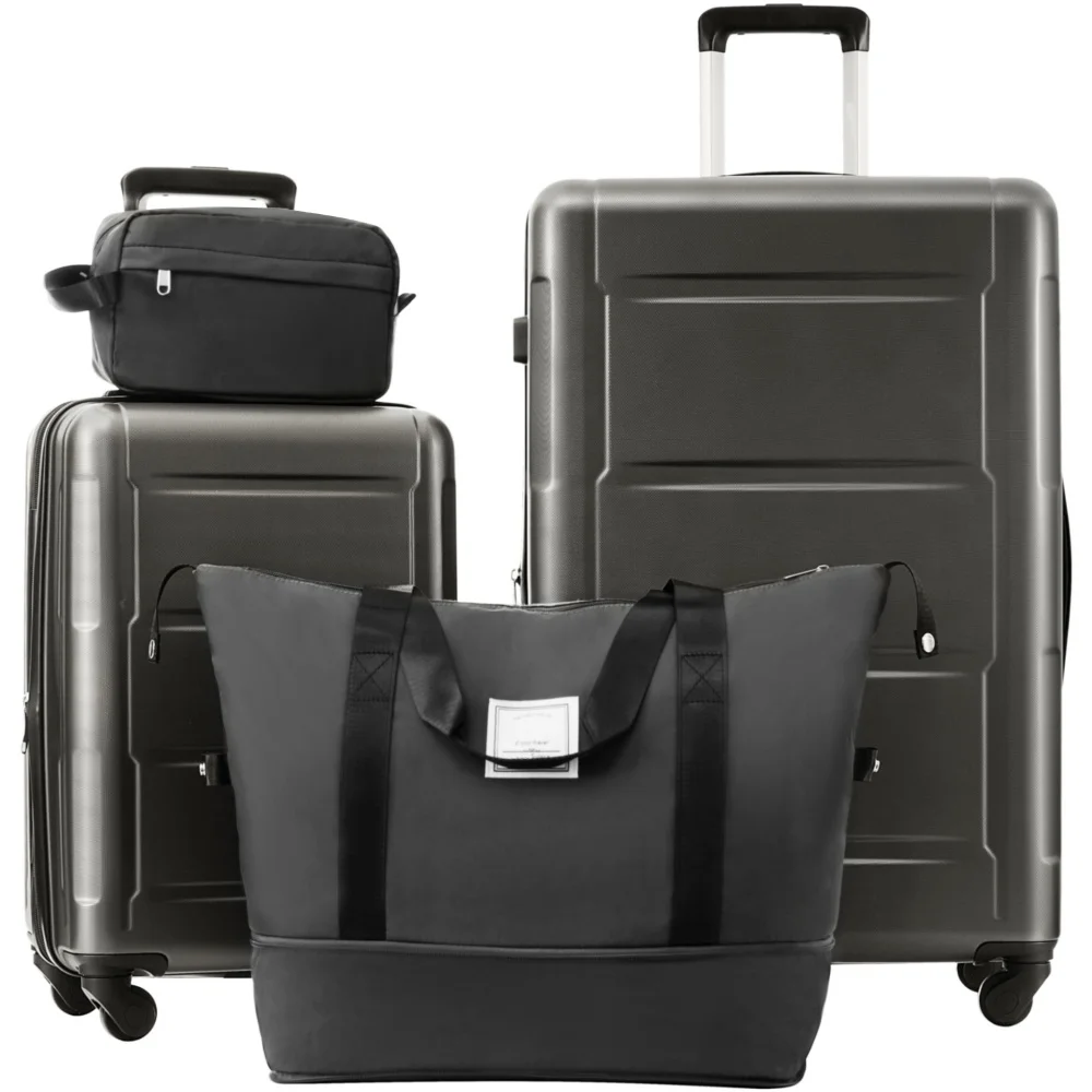 

2pcs 20/28 Inch Luggage Set with Duffel Toiletry Bags Carry-On Check-In Travel Suitcase Rolling Luggage Spinner Wheels TSA Lock