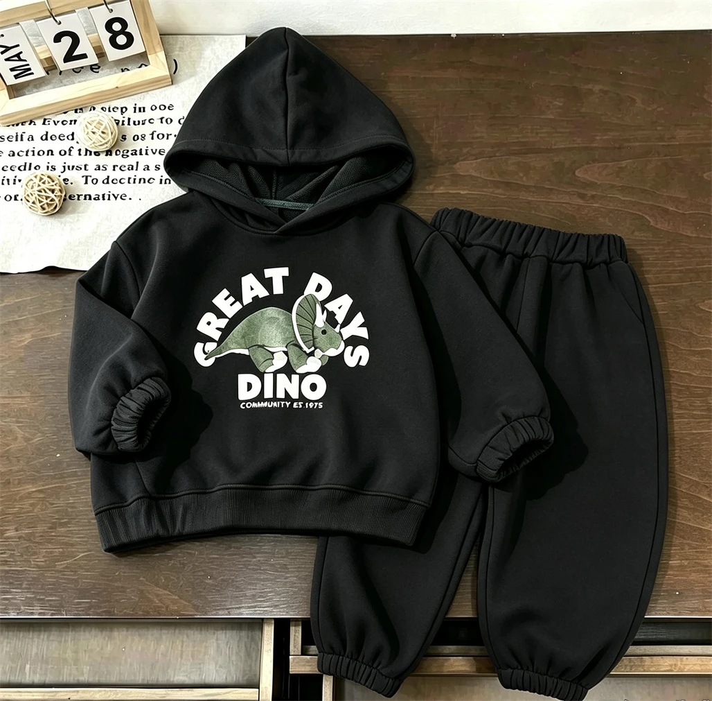 Neues Design für Kinder: Sweatshirts + Hosen, zweiteiliges Set, Oberbekleidung, Kinder-Trainingsanzüge, lässige Mode, Kapuzenpullover, lockere Hosen, Unisex-Kleidung. – Detail 6