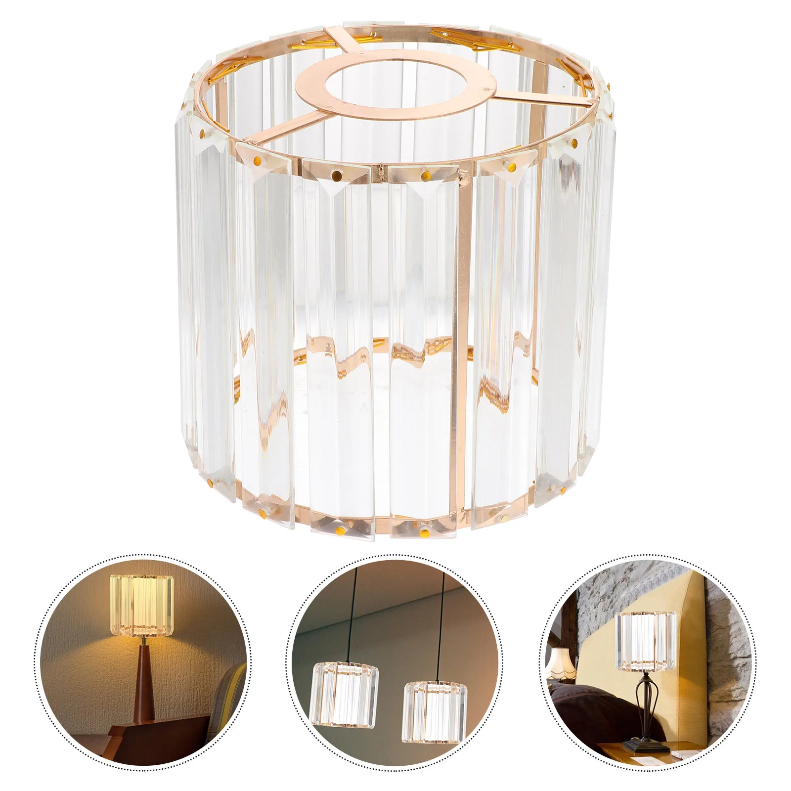 

Crystal Ceiling Lamp Shade Bulb Small Lampshade Clear Light Table Shades Metal for