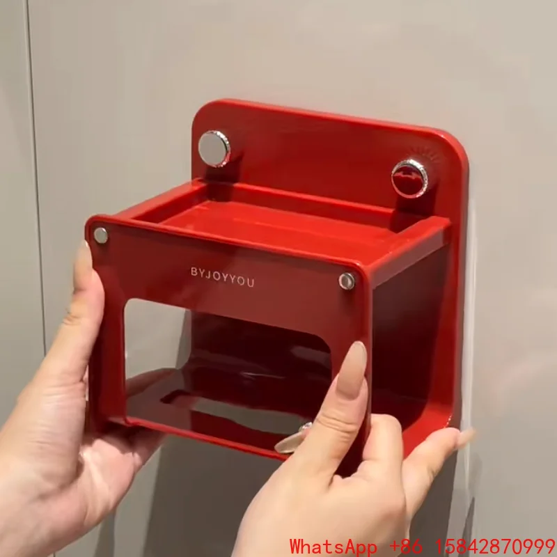 

Suction cup wall hanging pumping carton wet toilet paper face towel rack