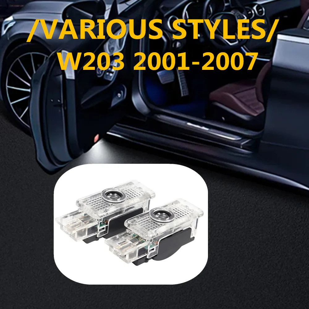 2x For Mercedes Benz W203 C Class SLK R171 R199 CLK W209 W240 LED Car Door Interior Welcome Logo Ghost Shadow Light Accessories