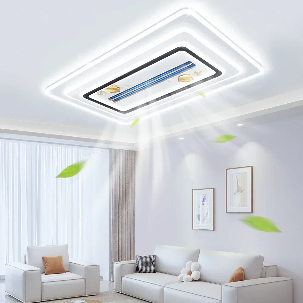 LED Invisible Bladeless Fan Ceiling Light Living Room Smart Remote Control Ceiling Fan Lamp for Room Bedroom Led Ceiling Fan