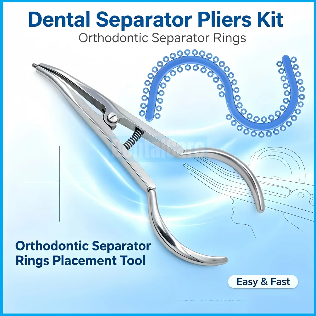 Dental Orthodontic Kit S‑Type Separate Ties with Separator Placing Pliers Stainless Steel Forceps Orthodontic Tooth  Set