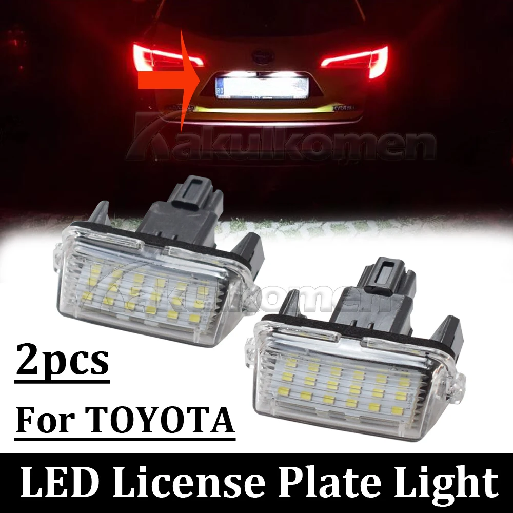 2PCS LED License Number Plate Lights Lamp For Toyota Camry Avalon Auris E18 Vios Esquire Esquire EZ Noah Proace City SAI