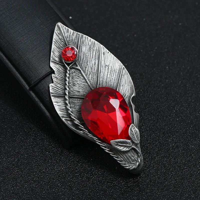 Small National Style Retro vintage Art Brooch Antique Old Tin Pearl Leaf Temperament National Wind Men/Women's Accessories
