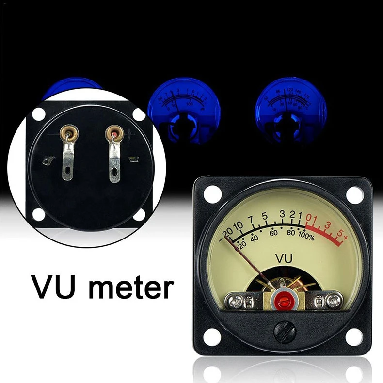 VU Level Meter TR-35 500 VU Meter Panel Mechanical Pointer Type Audio Level Meter White LED 2.8-3.8V 20MA