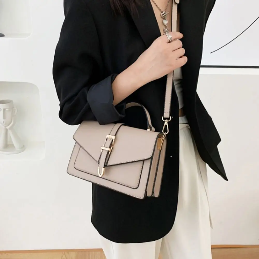 PU Leather Messenger Shoulder Bag Stylish Solid Color Crossbody Bag Sling Bag Women Ladies