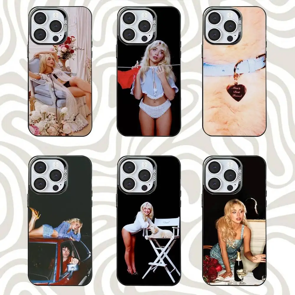 

Hot Singer S-Sabrina Carpenters Phone Case For iPhone 16,15,14,13,12,11,Mini,Pro,SE,XS,MAX Black Matte Shockproof Cover