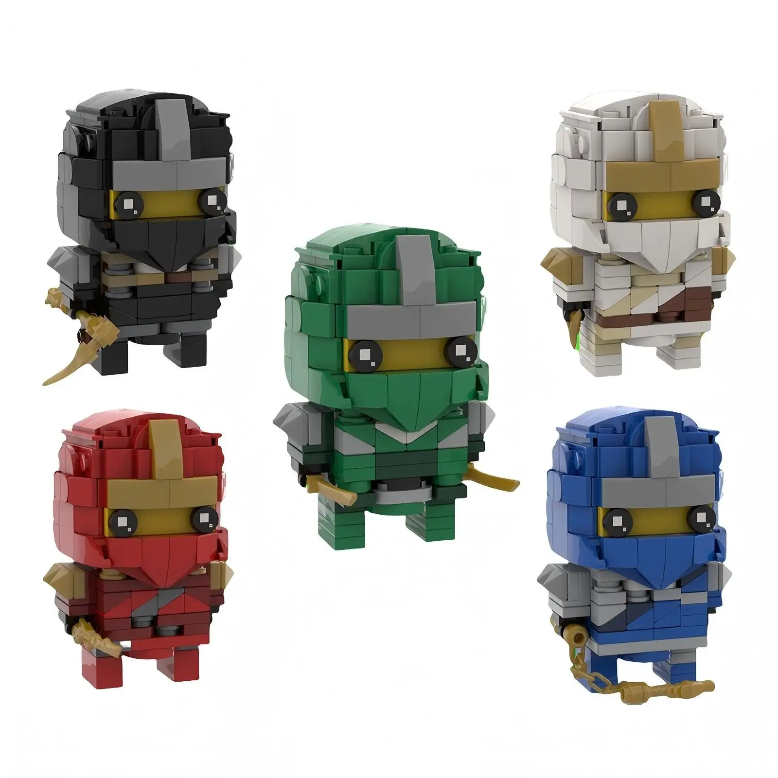 MOC أفكار الرسوم المتحركة فيلم عمل الشكل Bricksheadz Ninjaed كاي لويد كول اللبنات نموذج لتقوم بها بنفسك لعبة تجميع الأطفال هدية