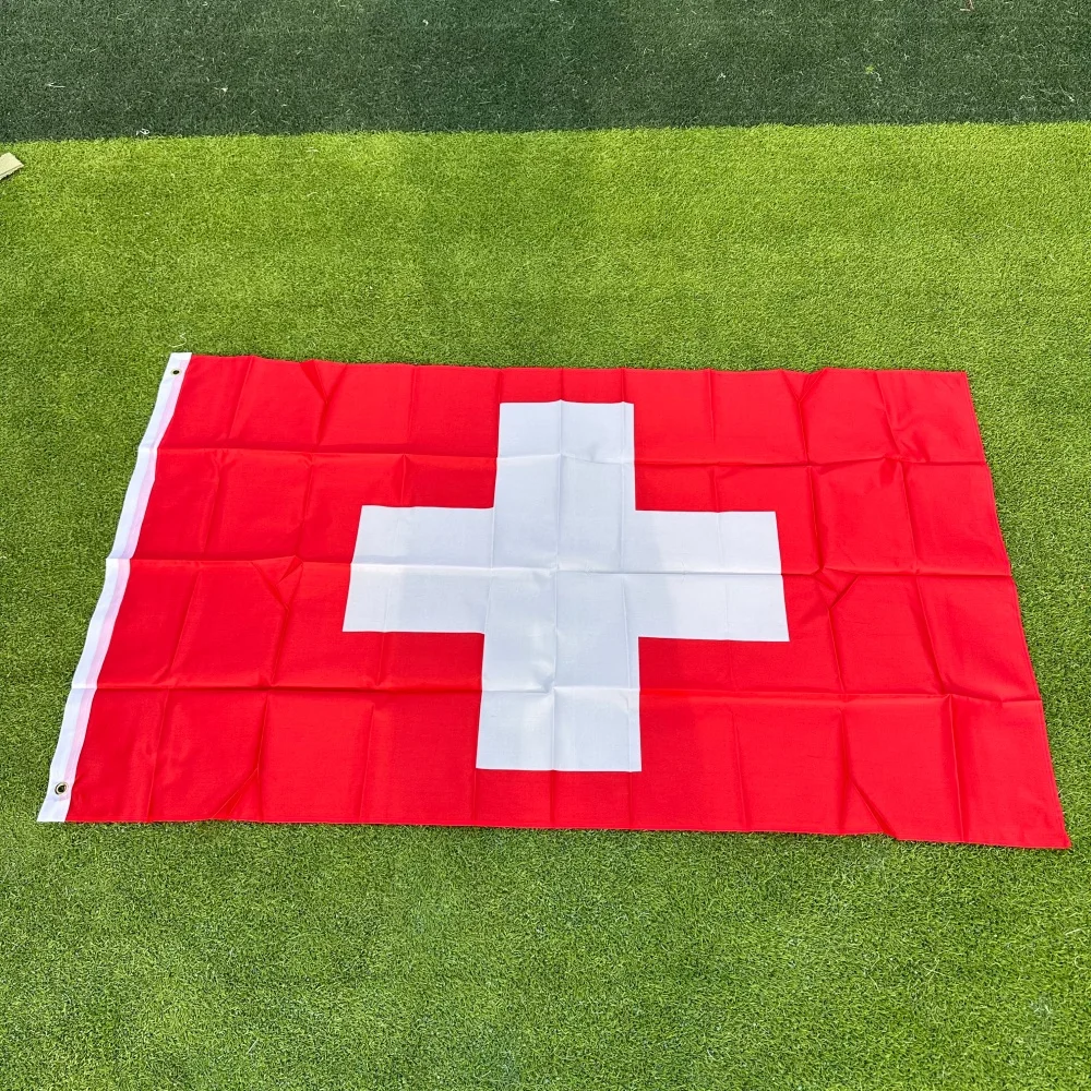 Switzerland Flag 150x90cm Large 3x5 FT Swiss Cross Flag Polyester Double Stitched Outdoor Indoor Decoration