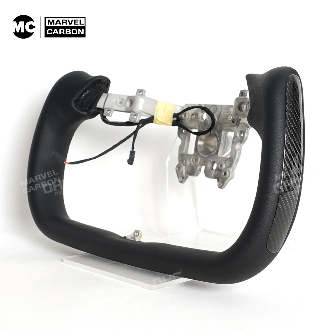 Full leather steering wheel Customized Steering Wheel With Heating For Tesla Model 3 2023-2026 Customized Steering Wheel