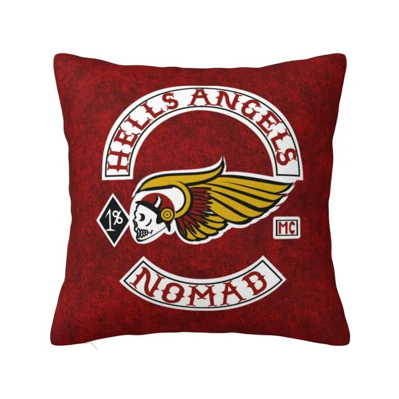 Hells Angels Logo Throw Pillow Case Decorative Motorcycle Club Modern Cushion Cover Car Pillowcase