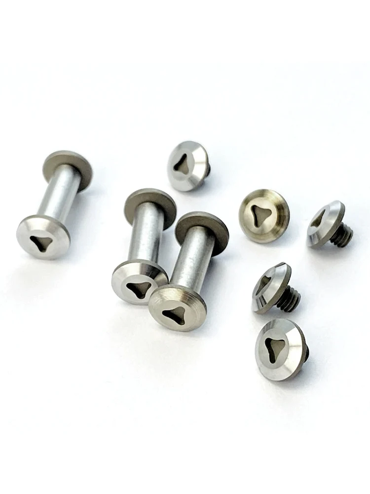 10 Sets/lot Stainless Steel Knife DIY Making M4 Thread Locking Rivets Screws Spindle Axis Nails Handle Make Accessories Parts