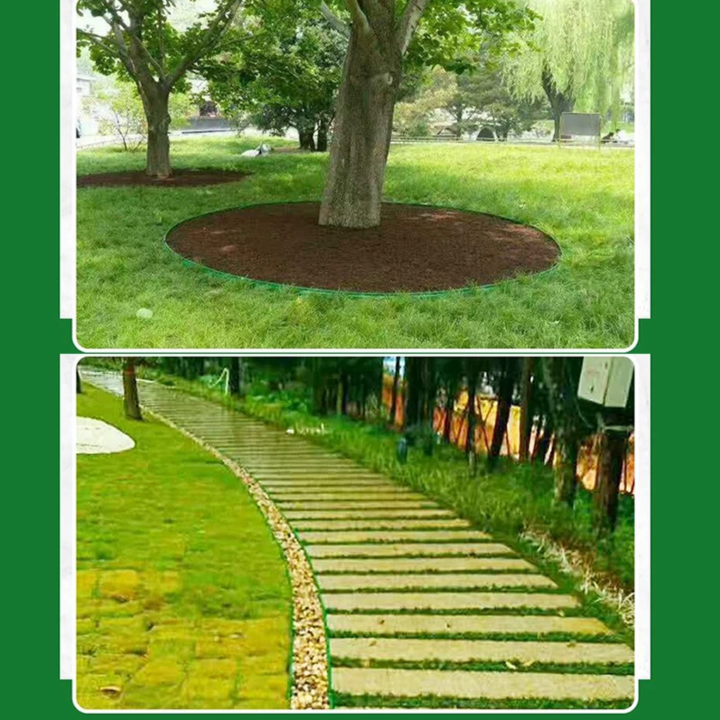 Cerca de borda de gramado de jardim, 10m, com 30 pontas, caminho flexível, cerca de borda de gramado, decoração de jardim de paisagem ao ar livre