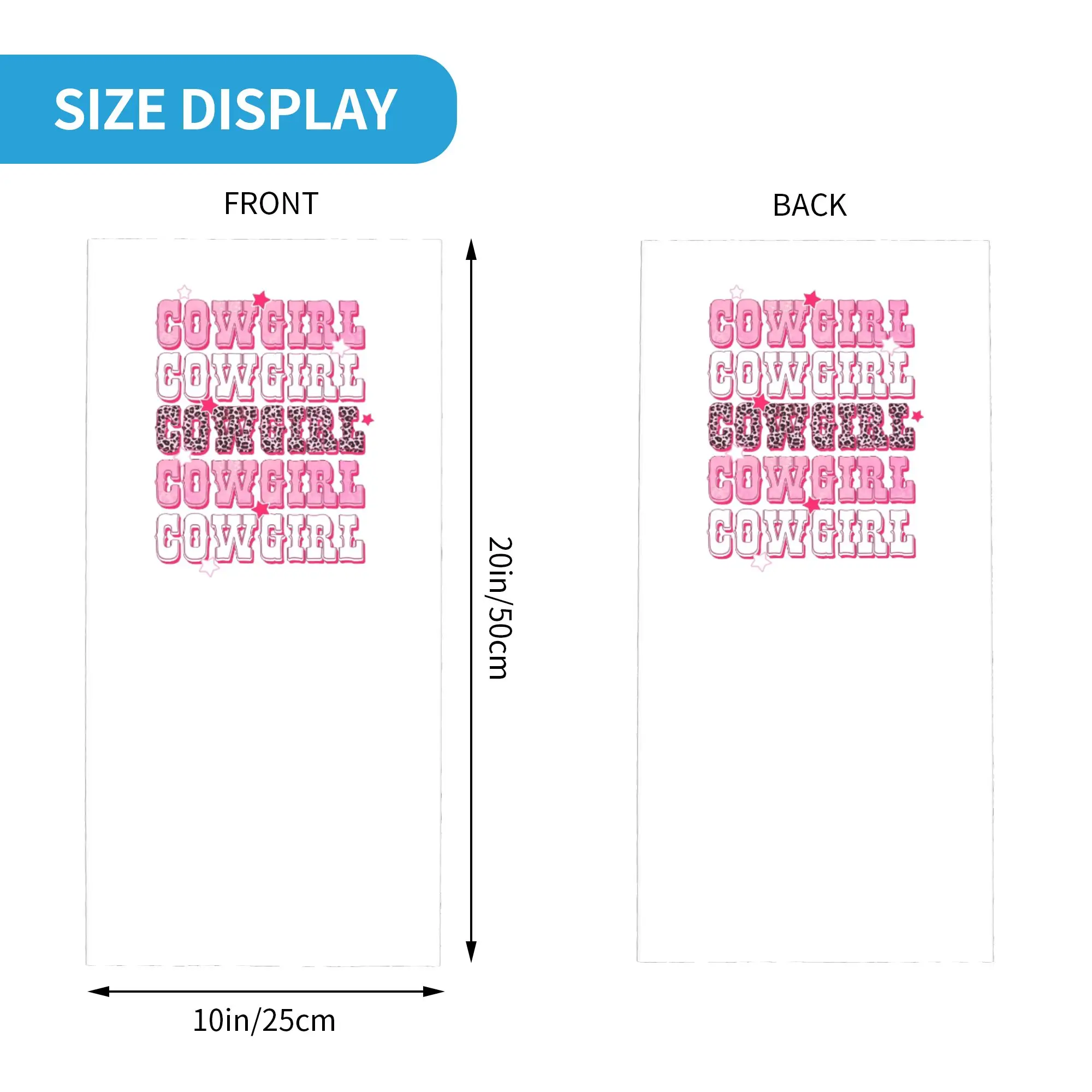 Pink Preppy Stars Cowgirl Bandana Neck Gaiter Printed Mask Scarf Face Mask Cycling Unisex Adult Winter