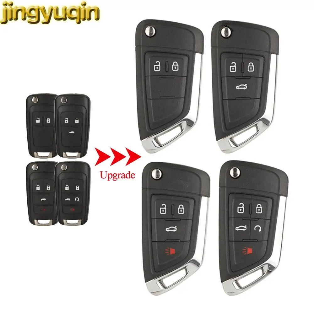 

Jingyuqin 5pcs Upgrade Flip Remote Car Key Fob Shell For Chevrolet Camaro Aveo Cruze Epica Lova Impala 2/3/4/5 Buttons