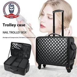 Travel Makeup Artist Bag Luggage Cosmetic Brush Storage with Wheels Beauty Tool Organizer Rolling Suitcase for Artists