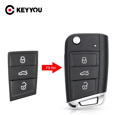 Автомобильный Брелок-ключ KEYYOU С 3 Кнопками, Резиновый, Для Volkswagen VW Golf 7 4 5 Mk4 6 Skoda Octavia Seat Leon Ibiza Altea