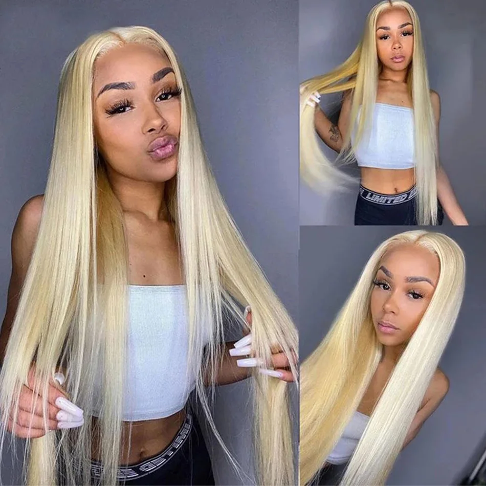 Blonde 613 Hd 30 38 Inch 13x4 Lace Front Straight  Human Hair Wigs Transparent 13x6 Lace Frontal Wig For Pre Plucked Black Women