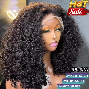 Jerry Kıvırcık Kısa Bob Peruk 13x4 Bob Peruk Brezilyalı Su Derin Dalga İnsan Saç Peruk Siyah Kadın Için Doğal Siyah Önceden Koparıp Pixie