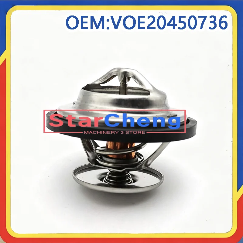 High Quality D6E Engine Coolant Thermostat VOE20450736 20450736 For EC140B EC180B EC210B EC240B EC290B Excavator Engine Parts