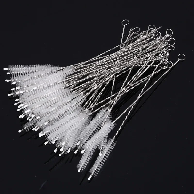 Drinking Straw Cleaning Brush Kit Reusable Tube Pipe Cleaner Nylon Stainless Steel Long Cleaning Brushes for Baby Cup Bottles