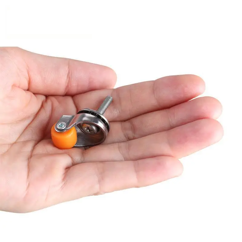 4 Pcs 0.5 Inch Mini Swivel Caster With M4 Threaded Screw - Self-tapping Rubber Wheel For Furniture, Universal Small Caster