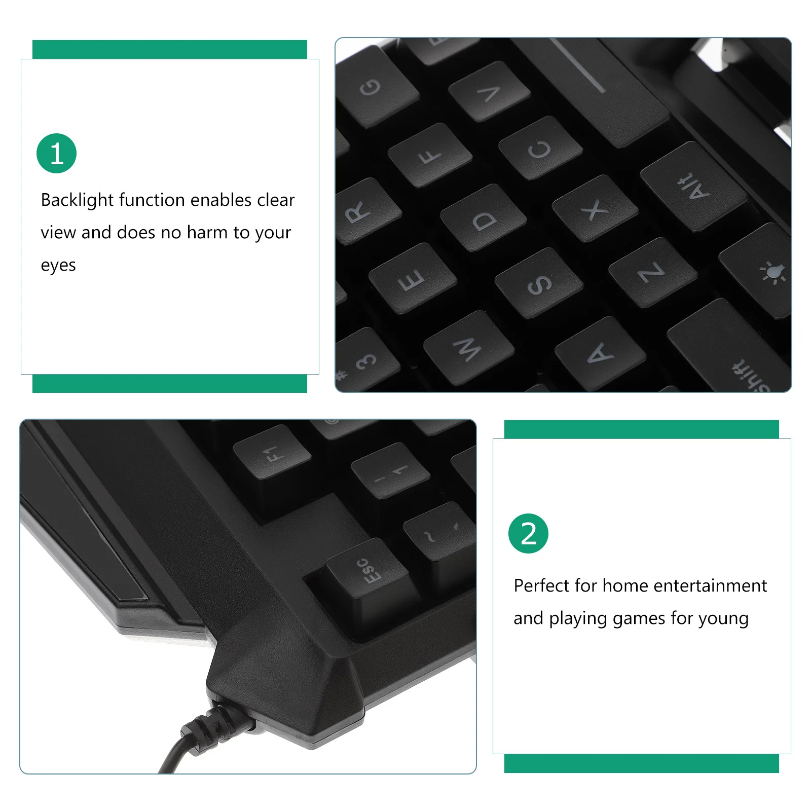 Teclado para juegos retroiluminado mixto Rgb de una sola mano 3 colores teclado de Control compacto ligero para juegos de ordenador portátil