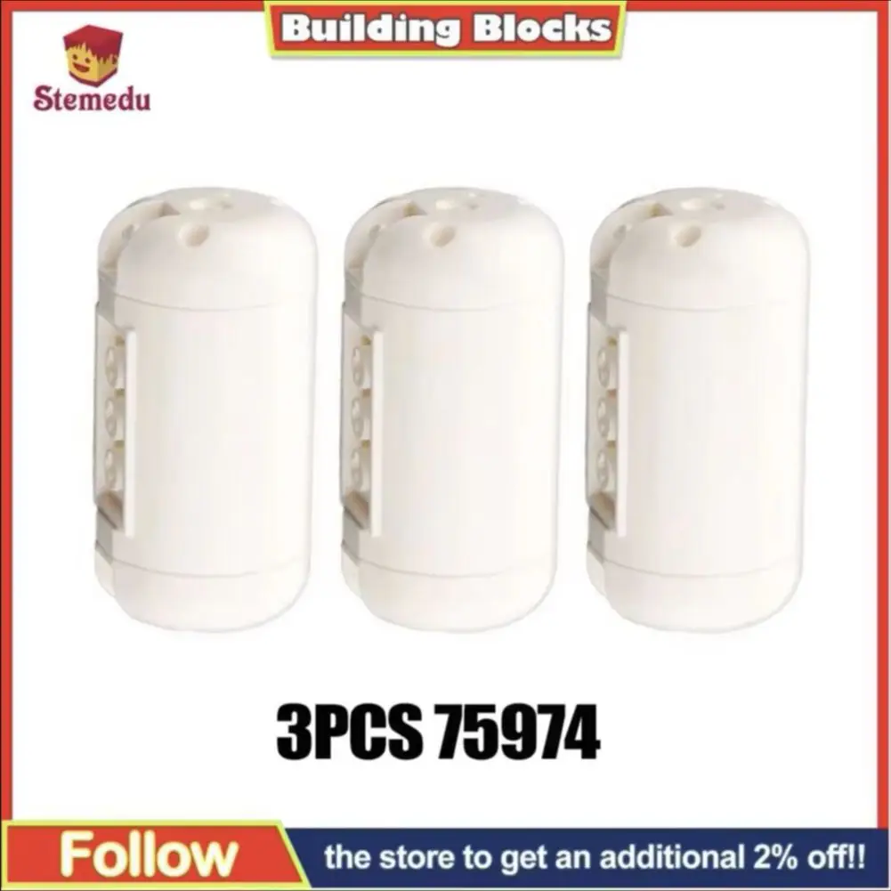 

3pcs Technical Pneumatic Air Tank 75974 White for MOC Building Block Parts