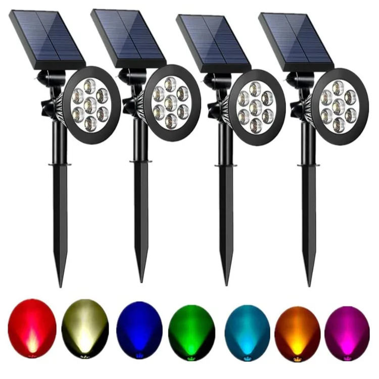 

Solar Spot Lights RGB Landscape Garden Lights Waterproof Adjustable for Outdoor Courtyard Tree Lanterns Lawn Stake Lamps Decor