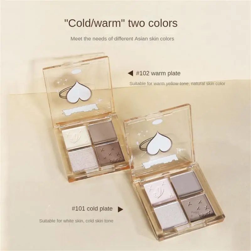 Eye Makeup Makeup Is Three-dimensional And Natural Four Colors Makeup Set Facial Makeup Stereo Shadow Hard To Card Powder Biya