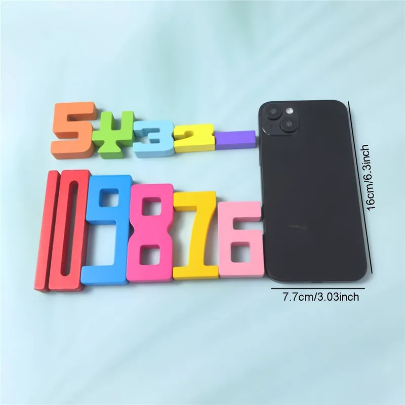 10/20 قطعة كتل تعليمية خشبية مصممة للعب الإبداعي والمساعدة في التعرف على الألوان ومثالية لمفاهيم الرياضيات الأساسية