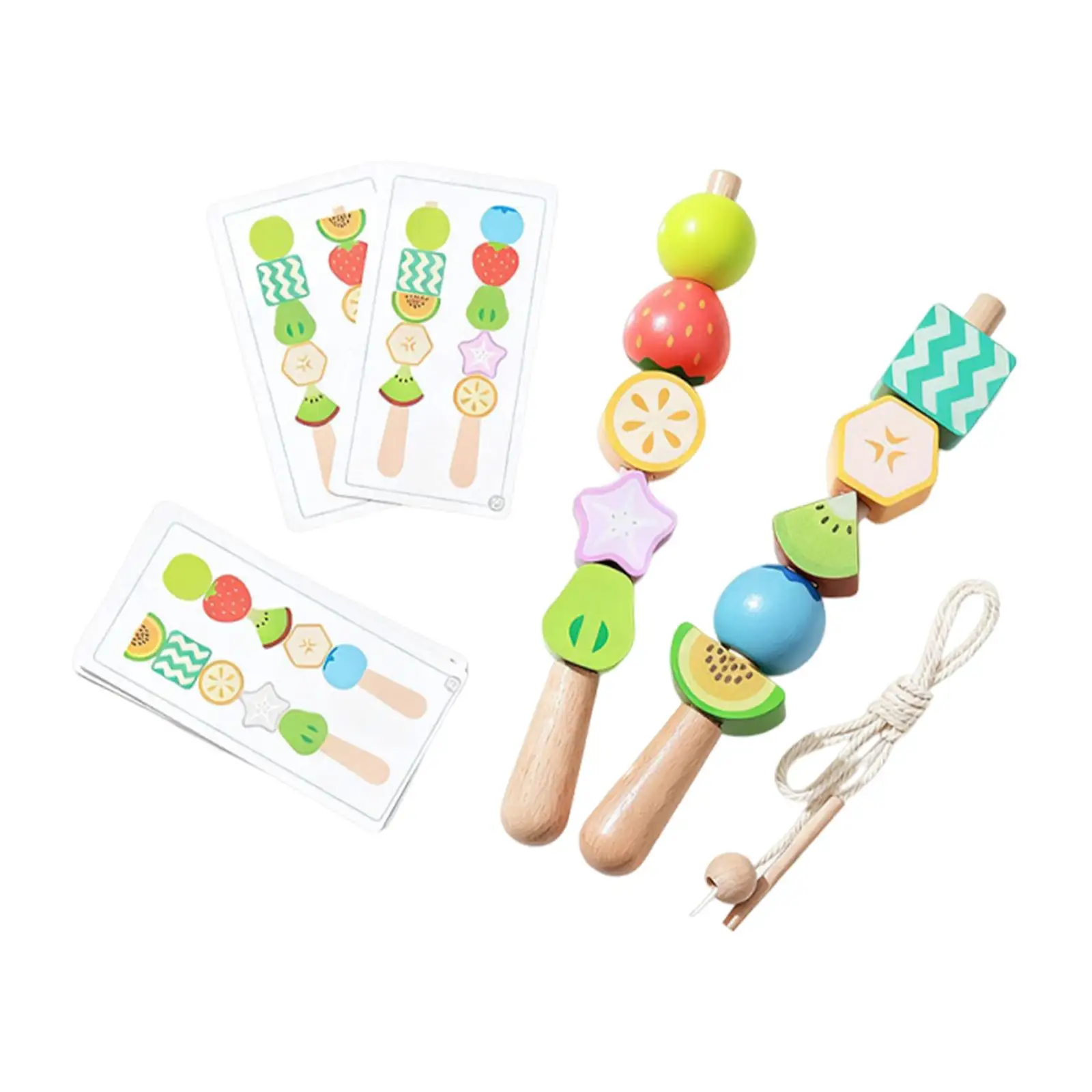 Educational Sensory Toy Wooden Beads Sequencing Toy Interactive Learning Play Toys for Children’s Early Cognitive Skills