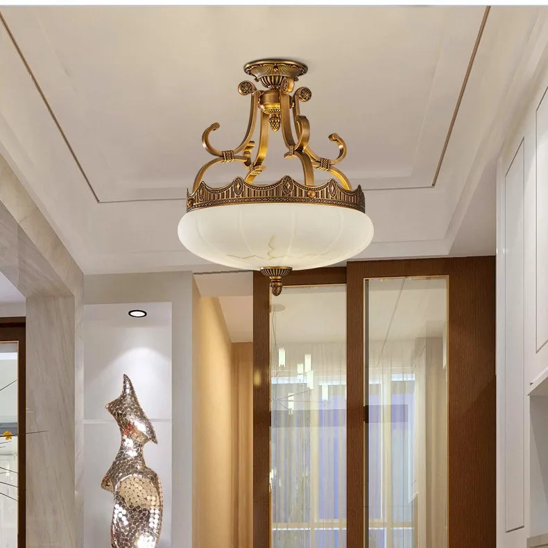 

American style, all copper, chandelier, living room, simple, dining room light, balcony, aisle, entrance, foyer