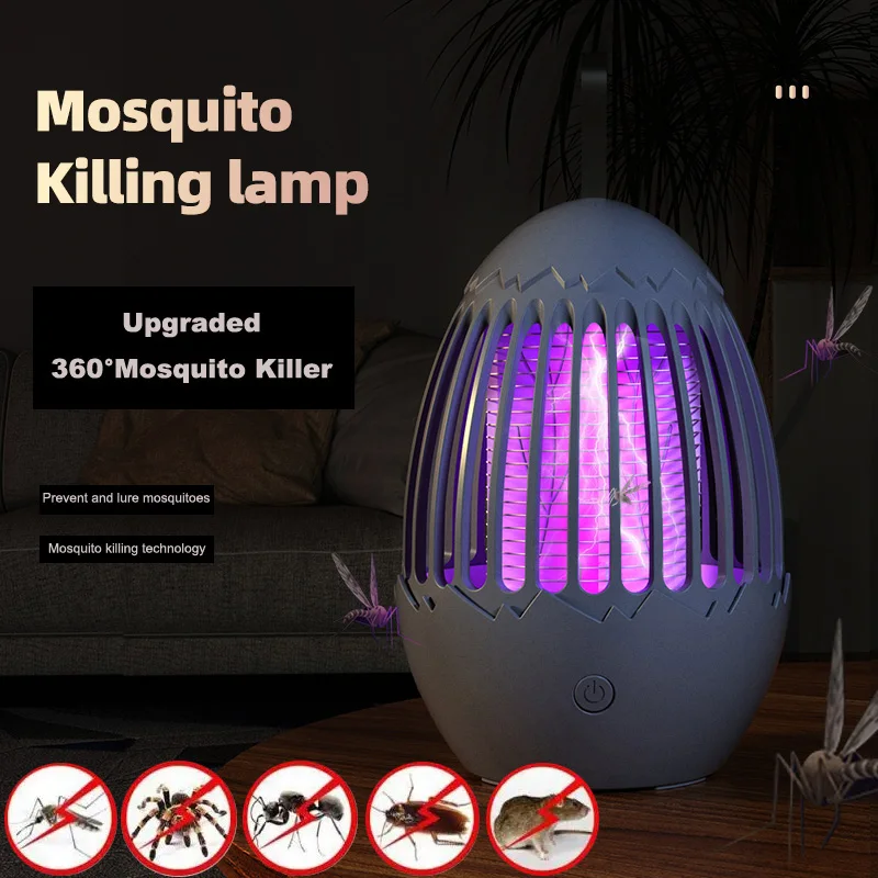 Lámpara antimosquitos portátil de 3000V, trampa eléctrica recargable para moscas, repelente de insectos, lámpara trampa antimosquitos silenciosa