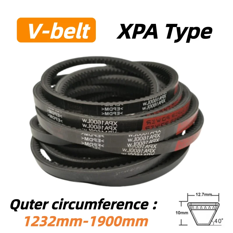 XPA Raw Edge Cogged V Belt Rubber Toothed Drive Conveyor Transport Strap Outer Circumference 1232‑1900mm Transmission Belt