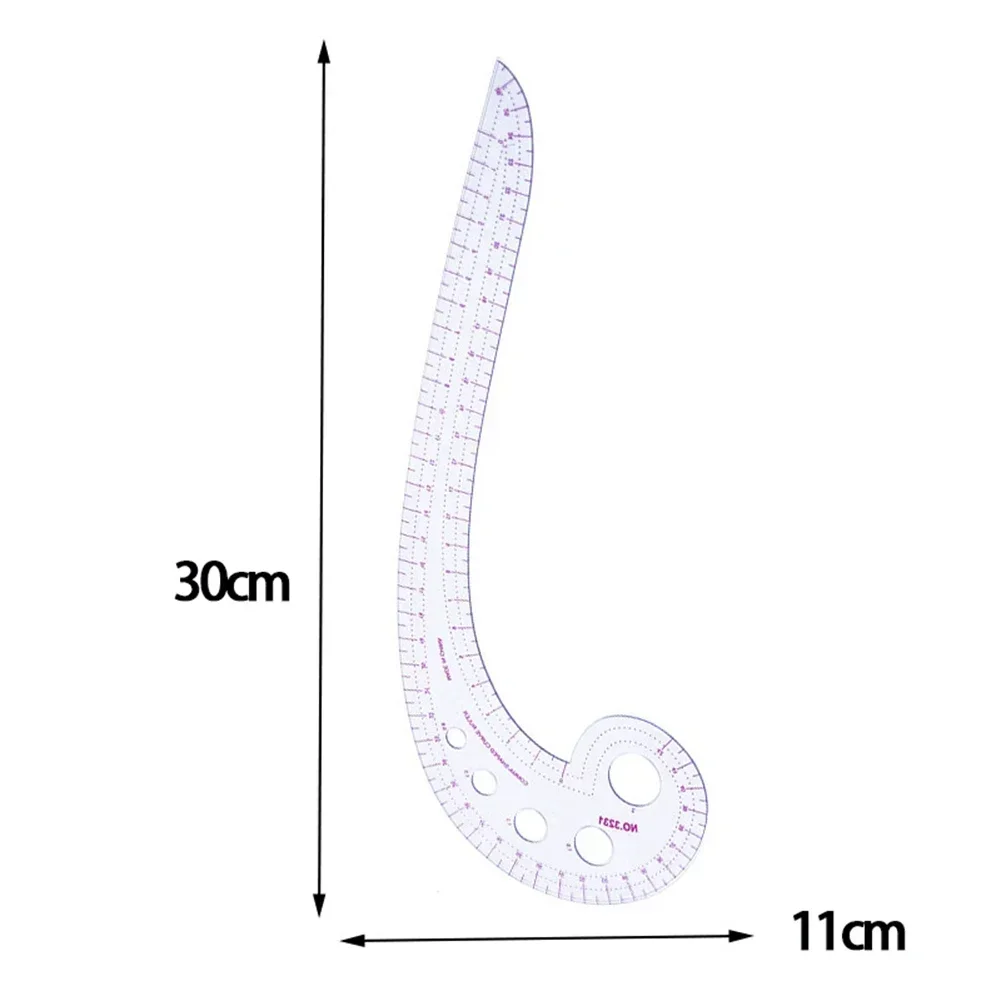 Wielofunkcyjna linijka do patchworku Plastikowa francuska linijka do szycia Zakrzywiona miarka Linijka krawiecka Tworzenie odzieży Linijka zginana