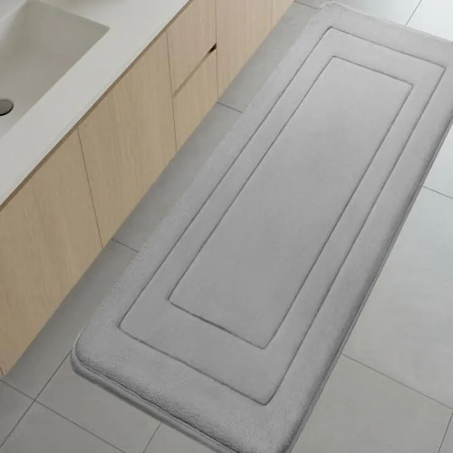 

Супермягкий коврик для ванной из пены с эффектом памяти, длинный нескользящий коврик для пола в ванной, машинная стирка, для душа и туалета